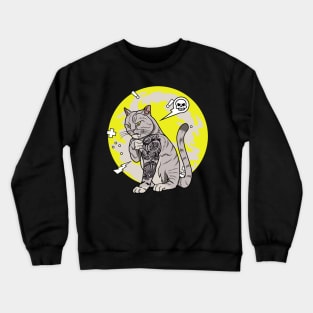 Muscle tattooed cat Crewneck Sweatshirt